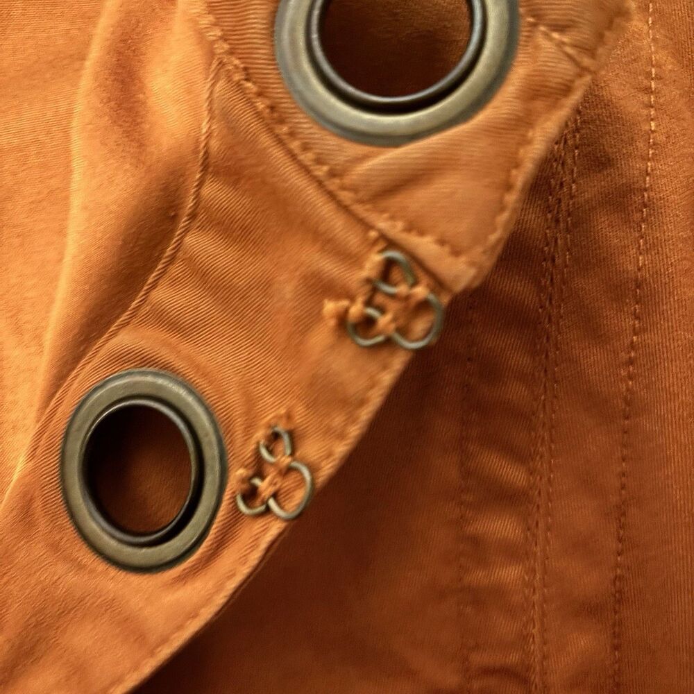 Live a Little Orange Eyelet Grommet Zip Jacket Women’s XL Stretch Cotton Casual - Picture 6 of 9